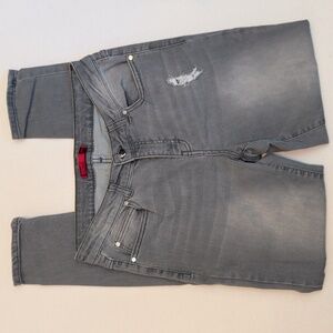 Jennifer Lopez Gray Distressed Skinny Jeans w/ Sequins - Size 6